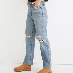 Madewell The Perfect Vintage Straight Jean in Berrimore Wash: Ripped Edition